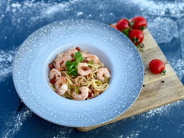 Speghetti con Gamberi